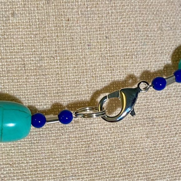 Turquoise and Lapis Necklace. Designed By Rita. One of a Kind - Picture 6 of 6